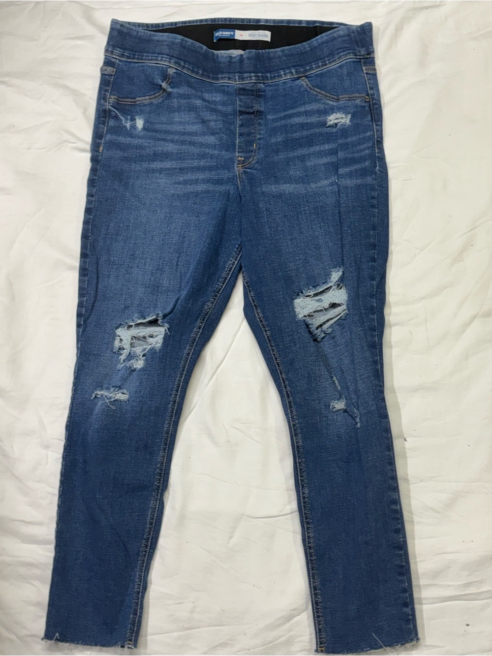 Old Navy Medium Blue Distressed Skinny Jeans